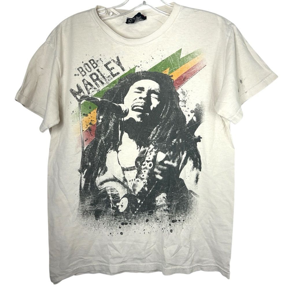 Zion Rootswear Bob Marley Positive Vibration graphic T-shirt Vtg Small White